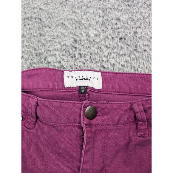 Sanctuary Jeans Women 30 Purple Slim Straight Denim Stretch Mid Rise Normcore - Picture 4 of 10